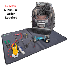 Load image into Gallery viewer, Black Work Mat on the floor with tools and tool bag on it