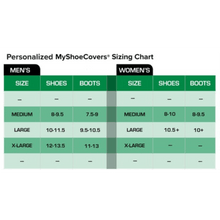 Load image into Gallery viewer, myshoecovers MyShoeCovers® Black Personalized Reusable Washable Shoe and Boot Covers 1 Pair with Embroidered Logo