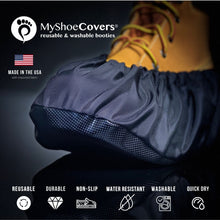 Load image into Gallery viewer, myshoecovers MyShoeCovers® Black Premium Reusable Washable Shoe and Boot Covers - 1 Pair