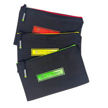 Load image into Gallery viewer, myshoecovers MyShoeCovers Ballistic Nylon Color Coded Zipper Tool Bag,12 x 7.5 Inch, Black, 3 - Pack