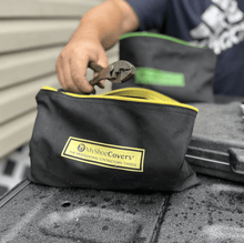 Load image into Gallery viewer, myshoecovers MyShoeCovers Ballistic Nylon Color Coded Zipper Tool Bag,12 x 7.5 Inch, Black, 3 - Pack