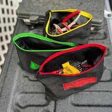 Load image into Gallery viewer, myshoecovers MyShoeCovers Ballistic Nylon Color Coded Zipper Tool Bag,12 x 7.5 Inch, Black, 3 - Pack