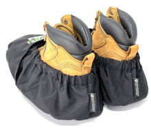 Load image into Gallery viewer, myshoecovers MyShoeCovers® Black Personalized Reusable Washable Shoe and Boot Covers 1 Pair with Embroidered Logo