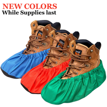 Load image into Gallery viewer, Blue Orange Green  reusable shoe covers
