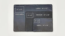 Load image into Gallery viewer, Measurement chart for different size custom tool mats options 

